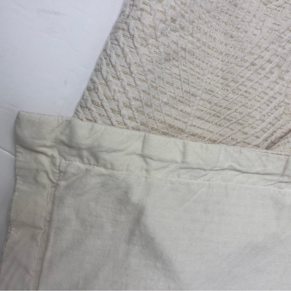 Scott Living cream texture sham pair(2)gold metallic thread detail - Picture 11 of 11